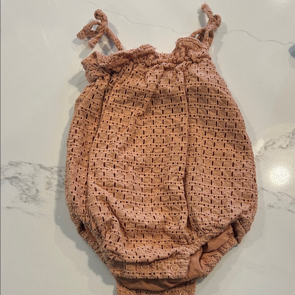 Rylee + Cru Rust Eyelet Bubble One-Piece